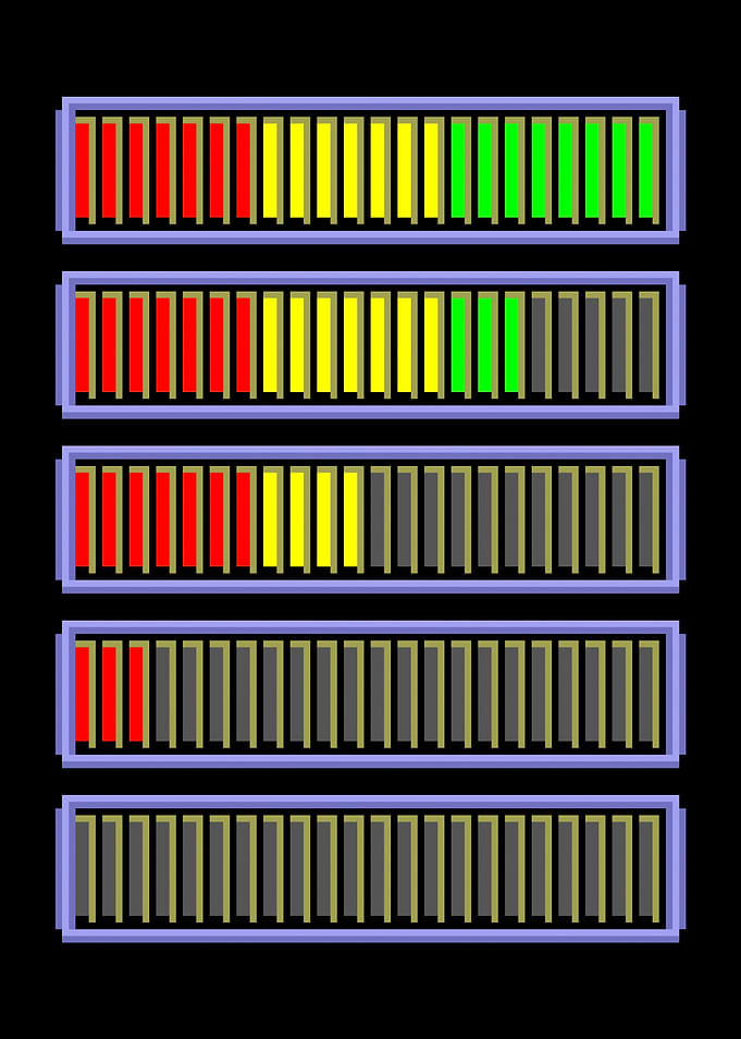 Stamina bars mixed on blac