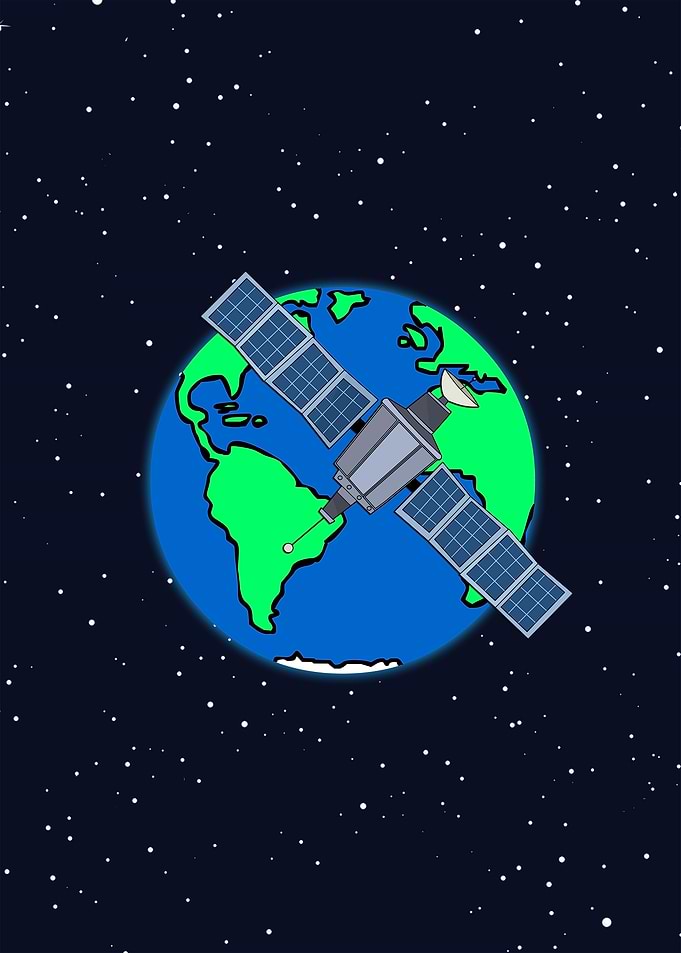 Earth and satellite