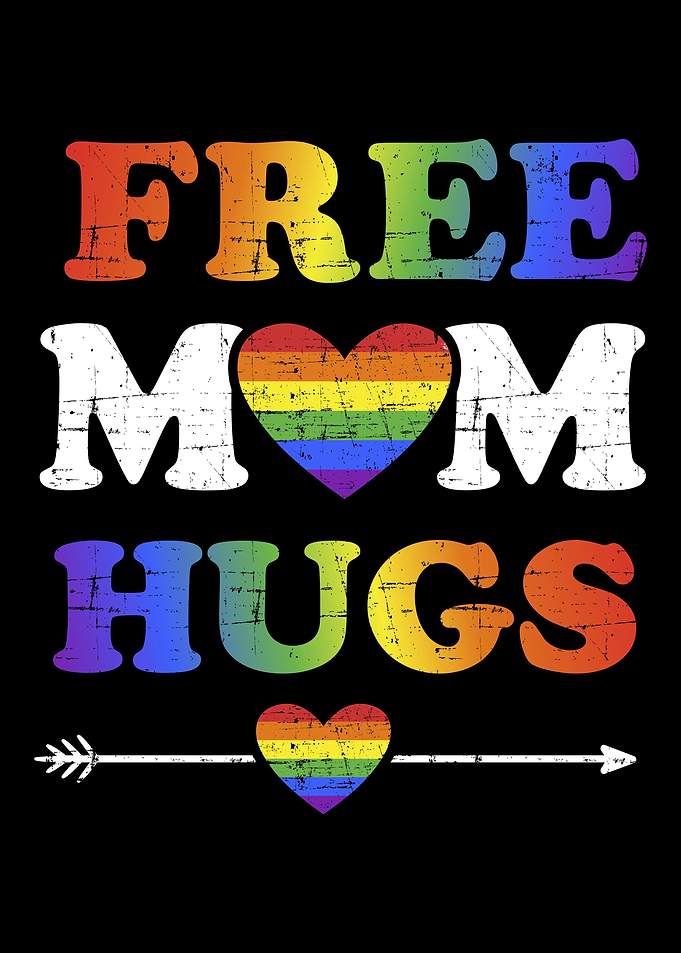 Free mom hugs with rainbow