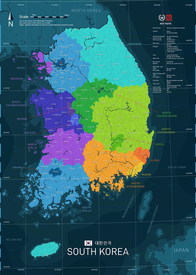 Map of South Korea