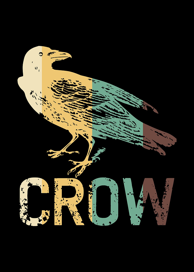 Retro Crow Raven Bird