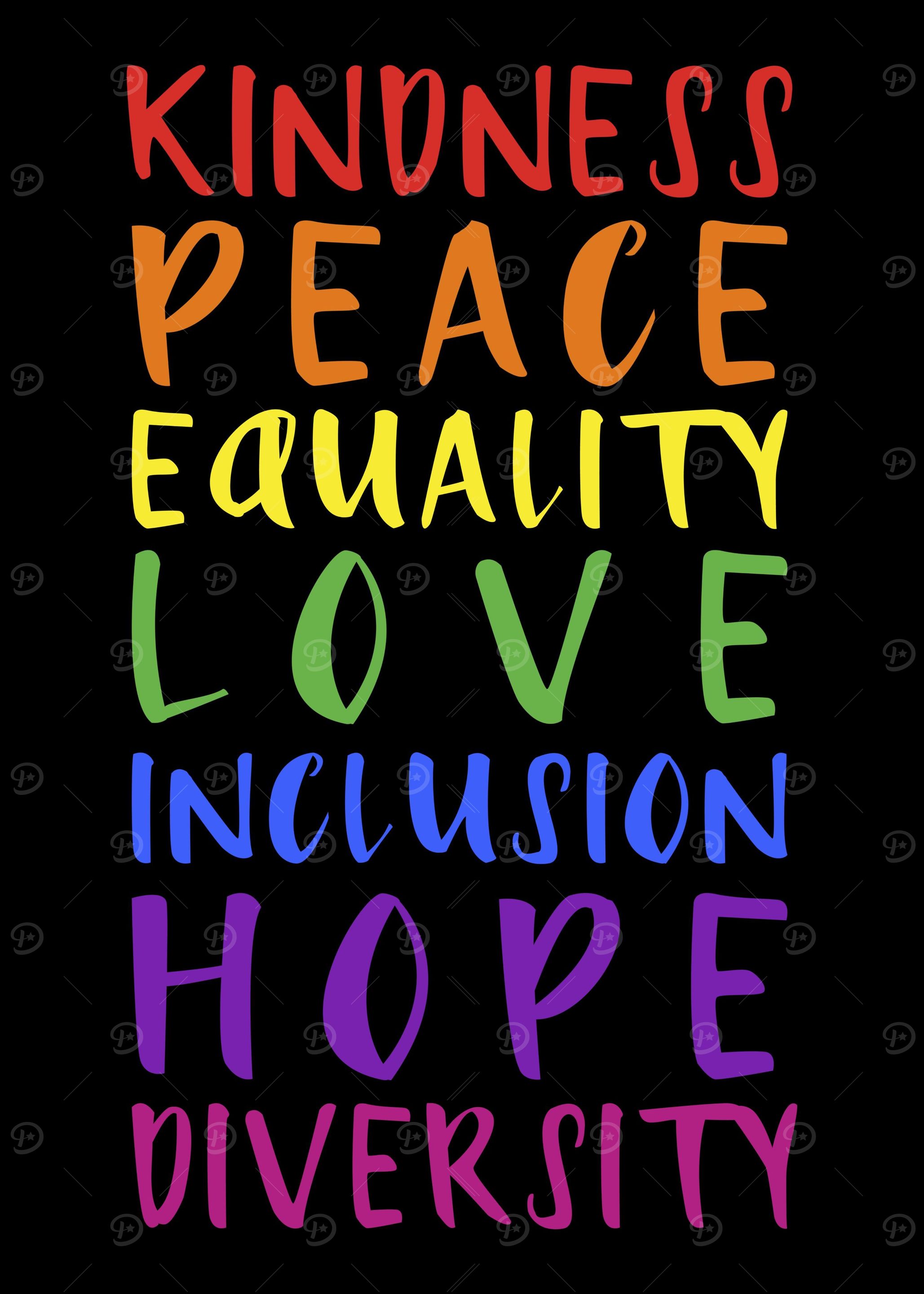 Kindness peace inclusion h