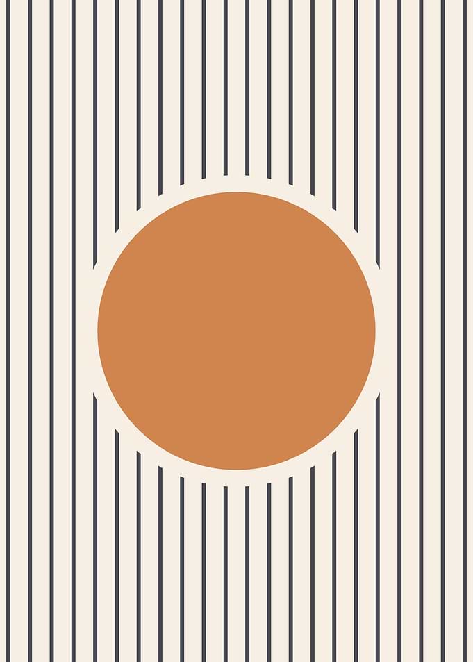 Mid century sun line art