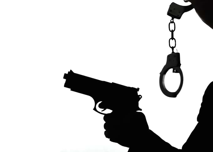 Silhouette gun handcuffs d