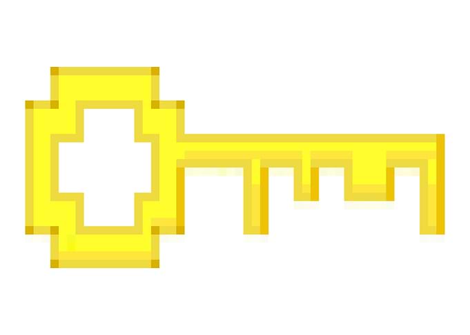 Pixel art key yellow