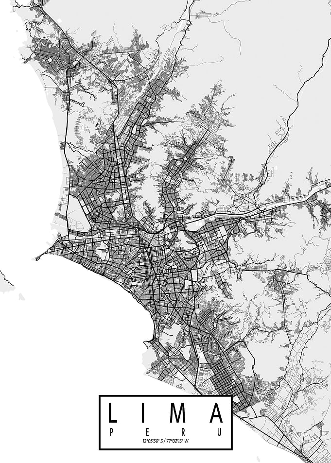 Lima City Map Light