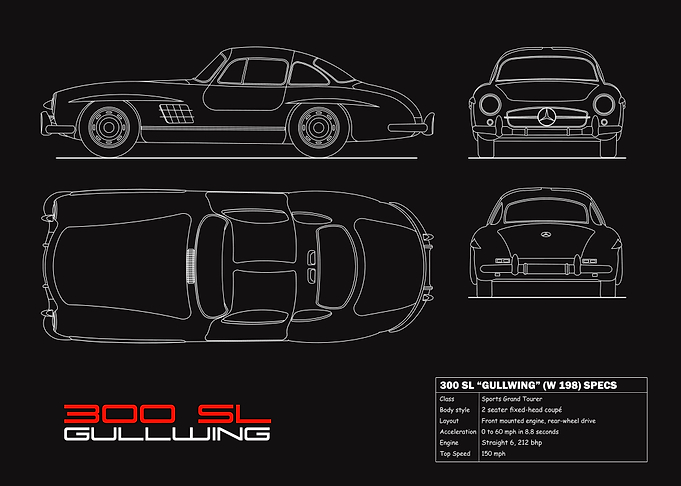 300 SL Gullwing Blueprint