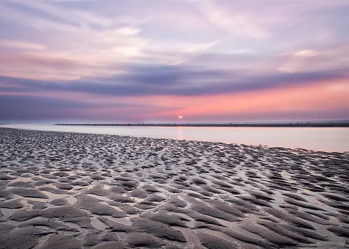 beach at dusk