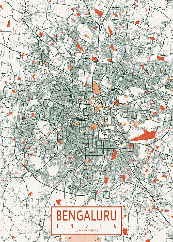 Bangalore Map Bohemian