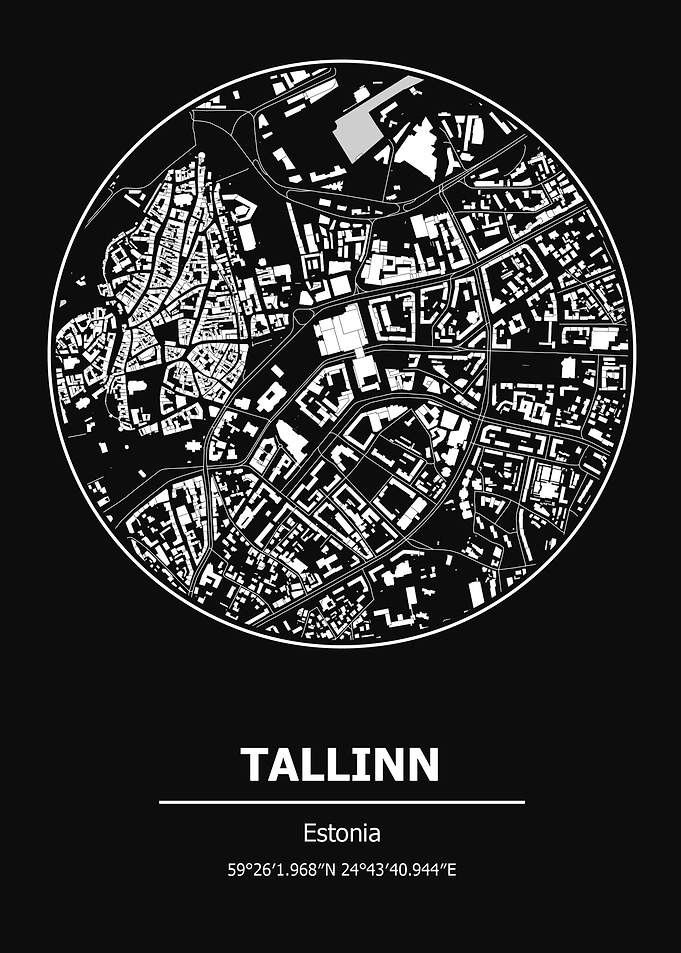 Tallinn City Map Estonia