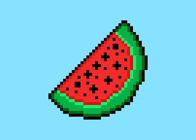 Pixel art watermelon porti
