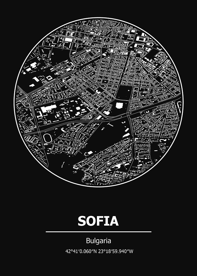 Sofia City Map Bulgaria