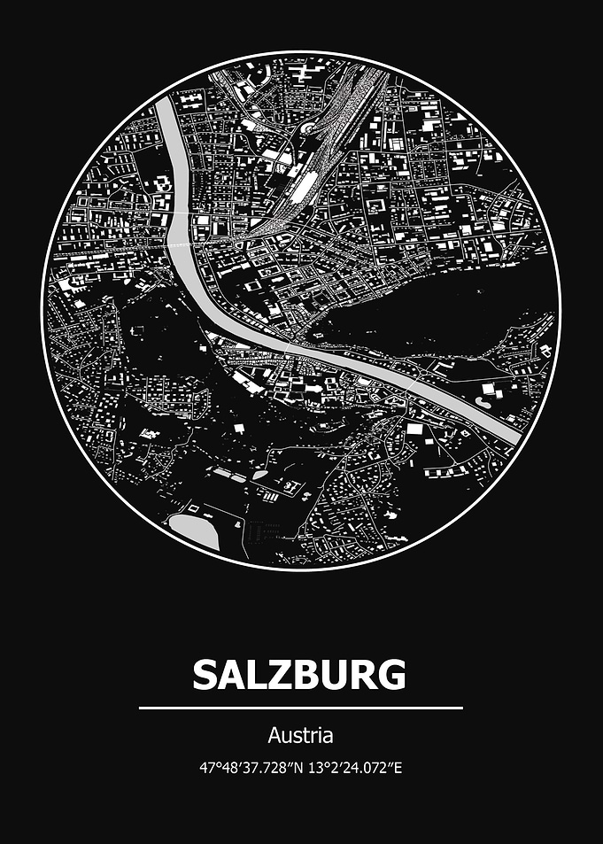 Salzburg City Map Austria