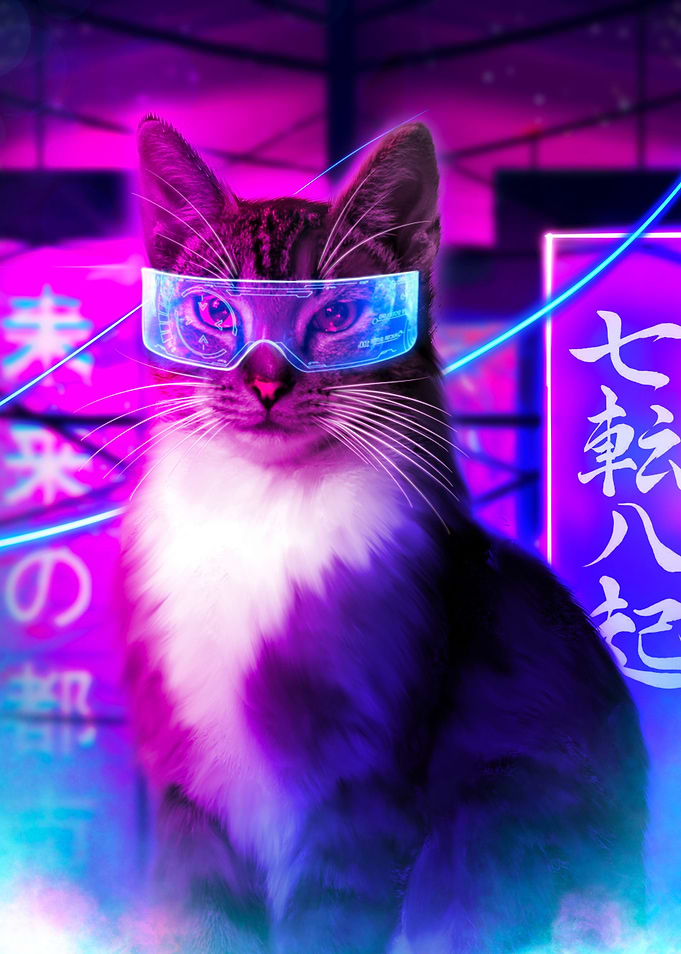cat cyberpunk