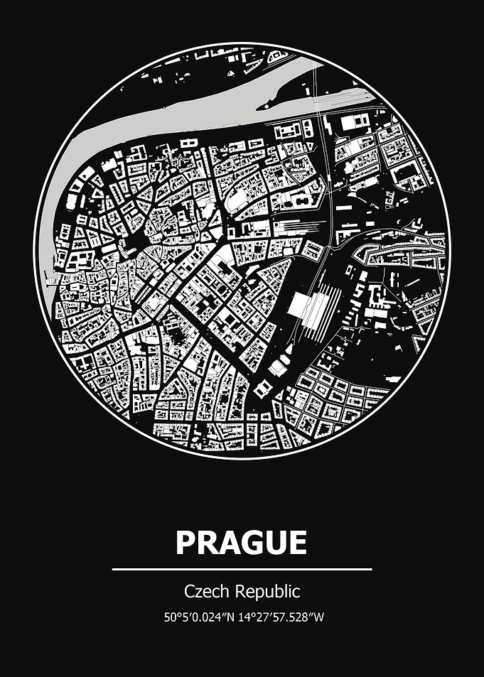 Prague Map Czech Republic