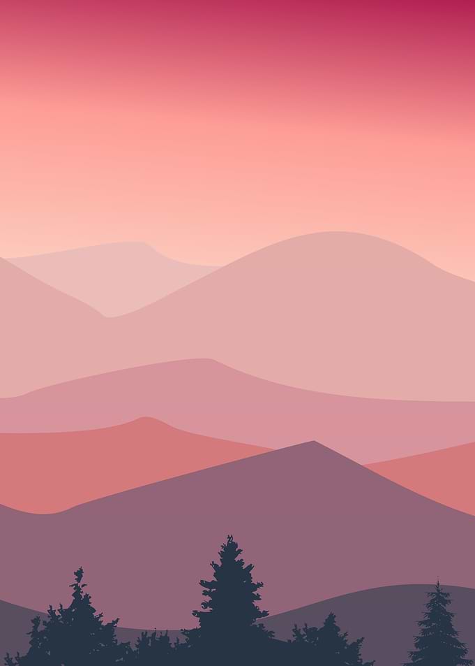 Pink Sky mountains view