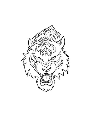 Tiger one line art