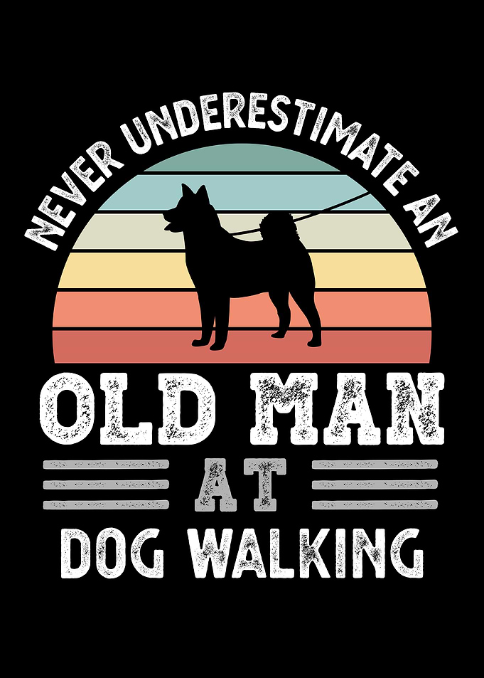 Old Man at Dog Walking