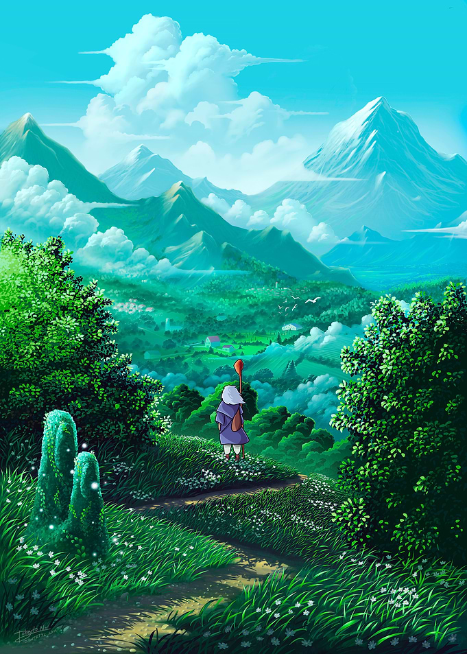 To the village