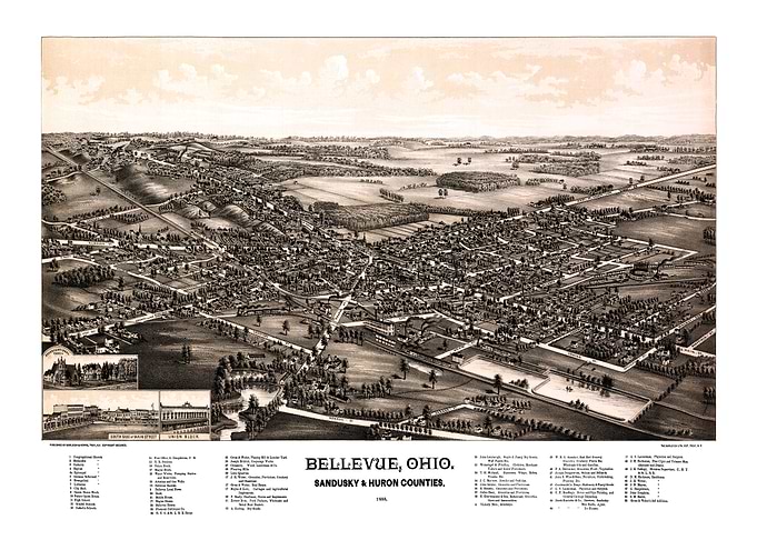 Mapa de Bellevue Ohio