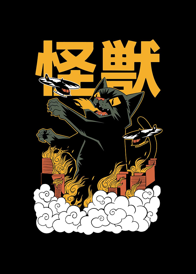 Kaiju anime cat monster