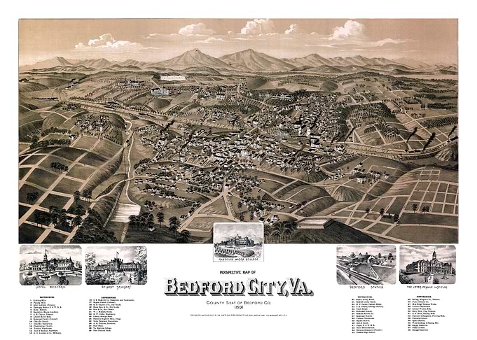 Map of Bedford Virginia