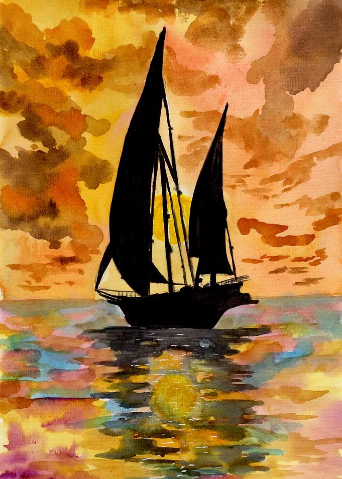 Sailboat and Ocean Sunset
