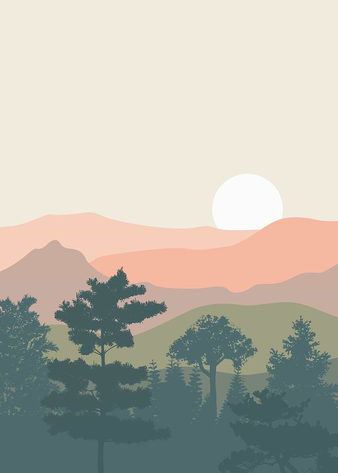 Sun mountain landscape