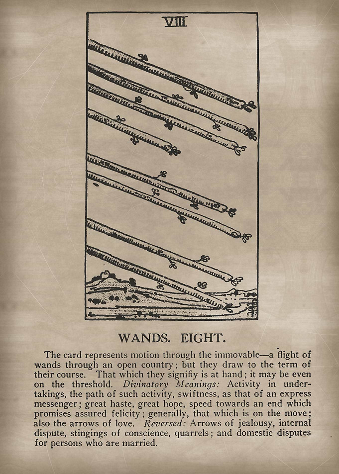 Wands Eight Tarot Card