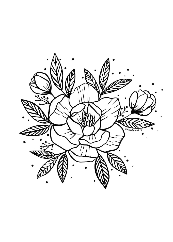 Flower and leaves