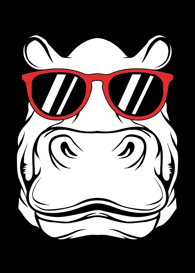Hippo With Sunglasses