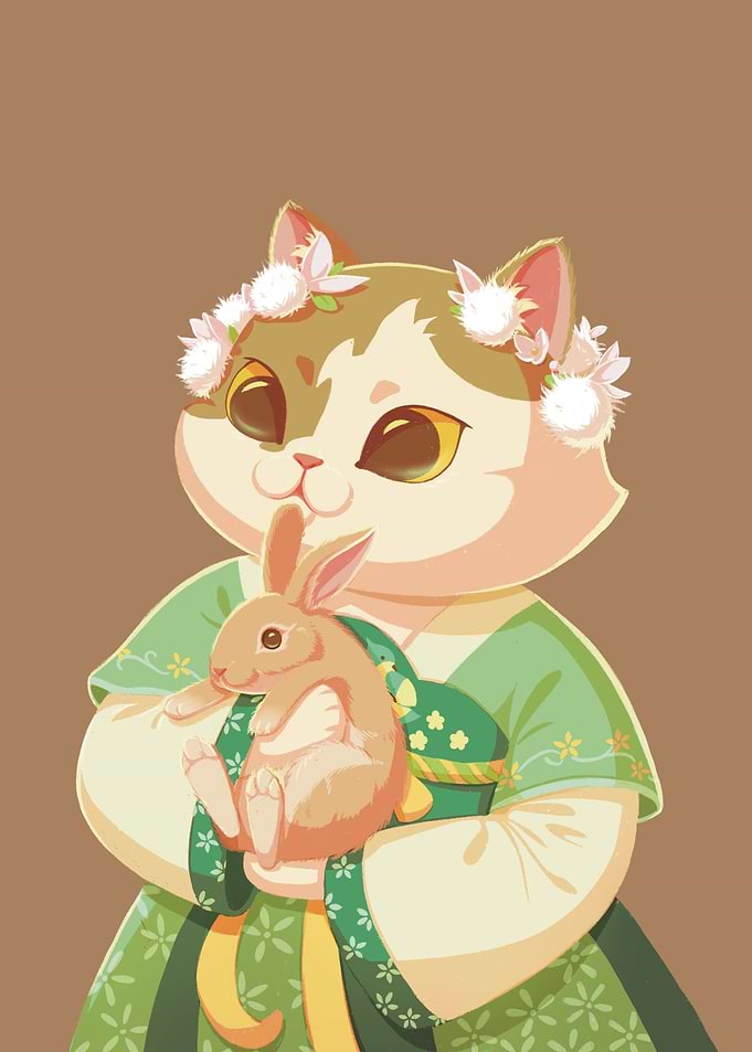 Hanfu Cat with Bunny