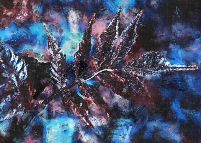Frozen leaf artwork