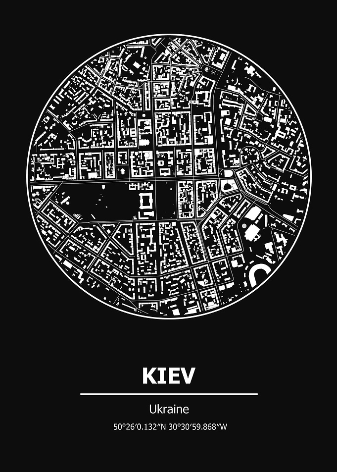 Kiev City Map Ukraine
