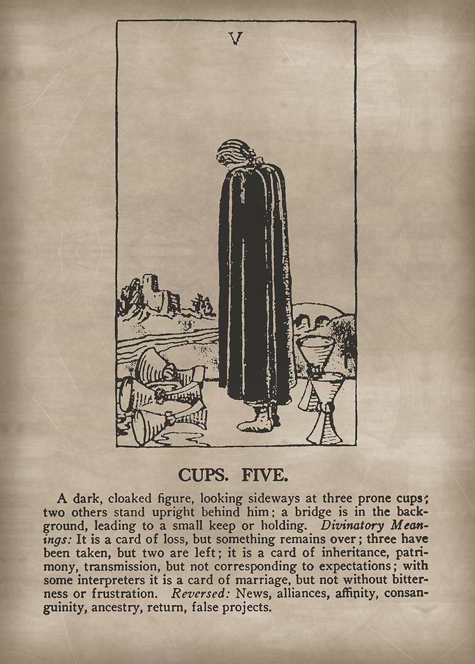 Cups Five Tarot Card