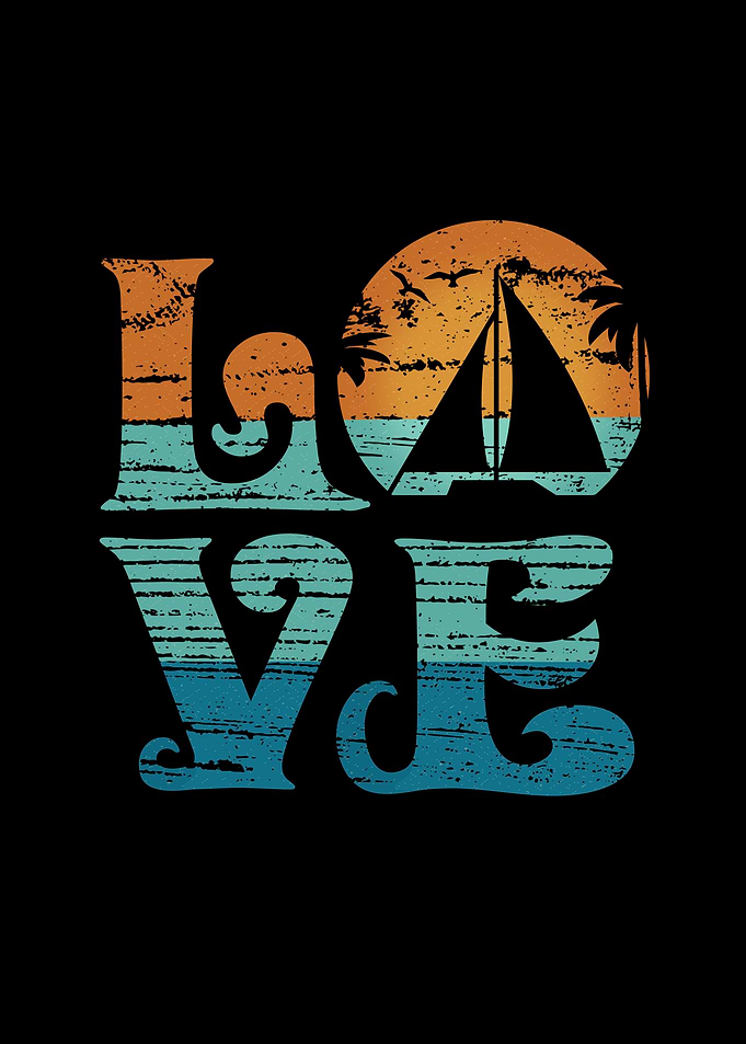 Retro Colors Sailing Boat