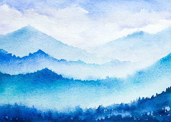 Blue Snowy Mountains