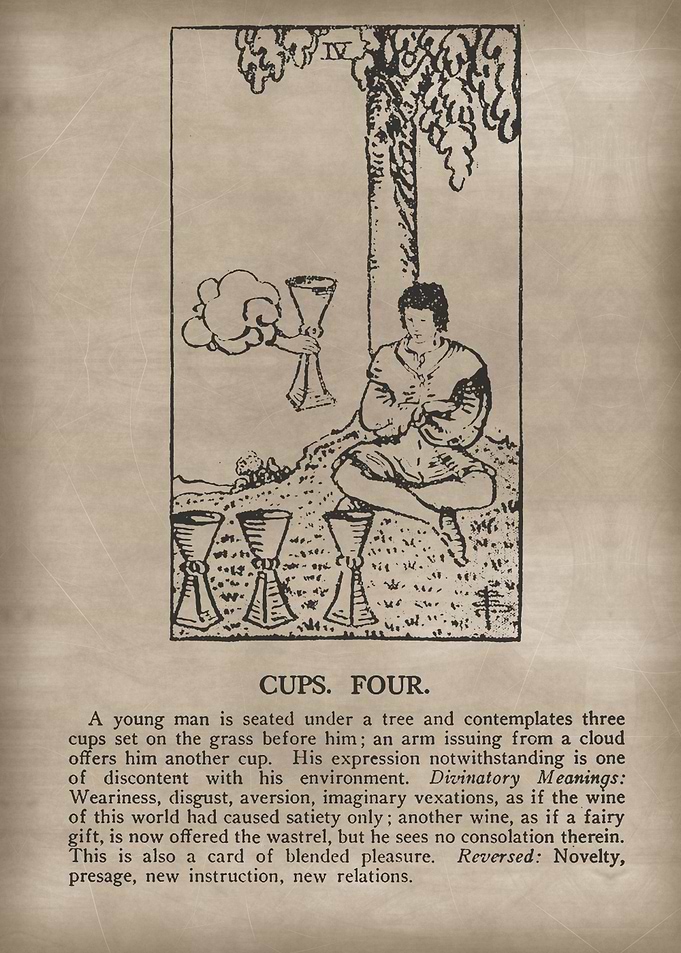 Cups Four Tarot Card