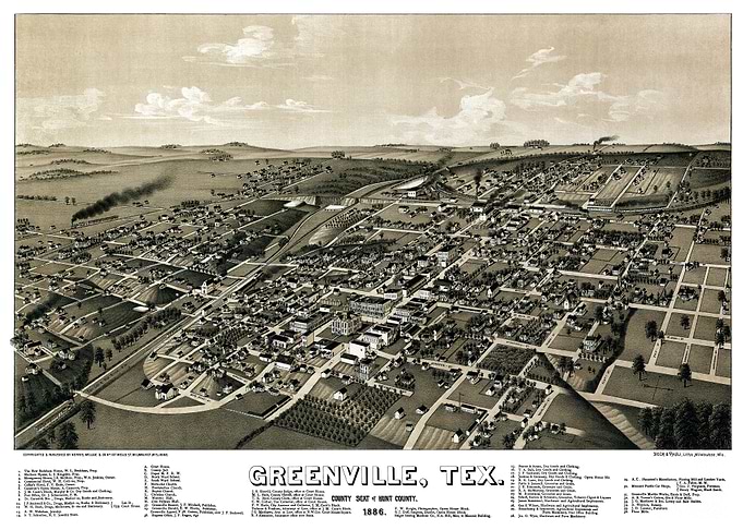 Map of Greenville Texas