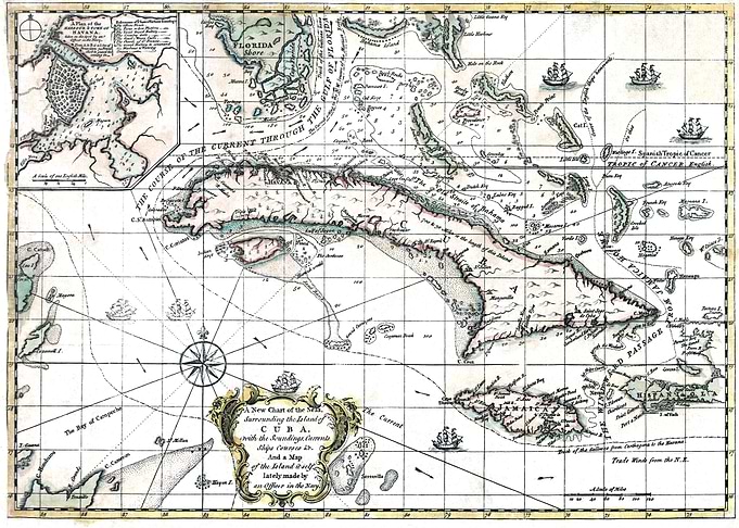 Map of The island of Cuba