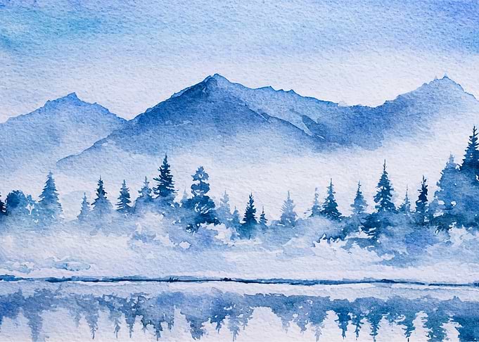 Banff Trees Watercolor
