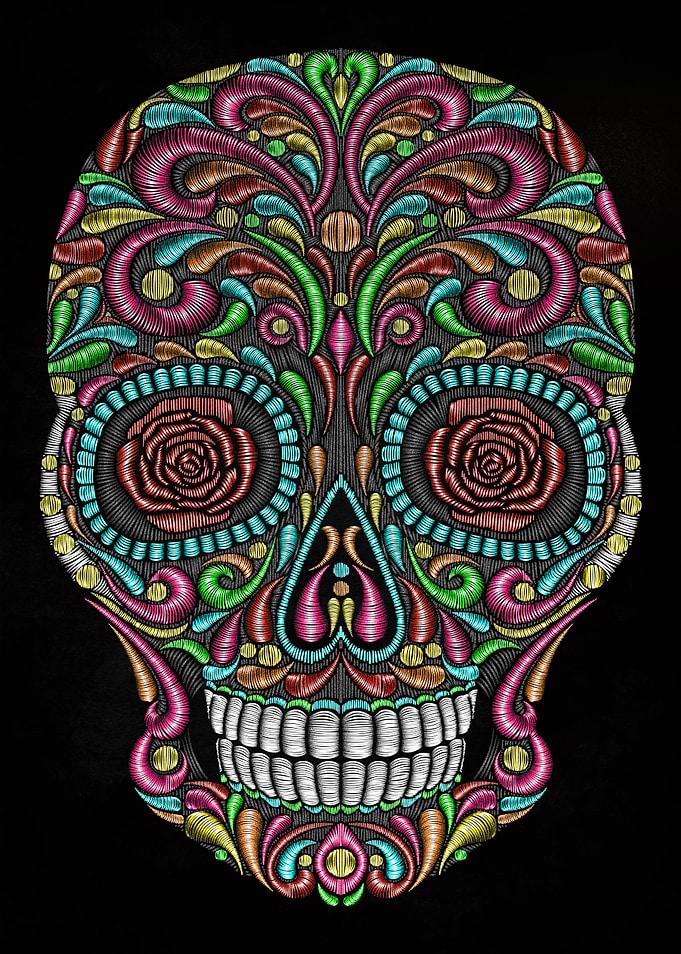 skull colors stitch mexico