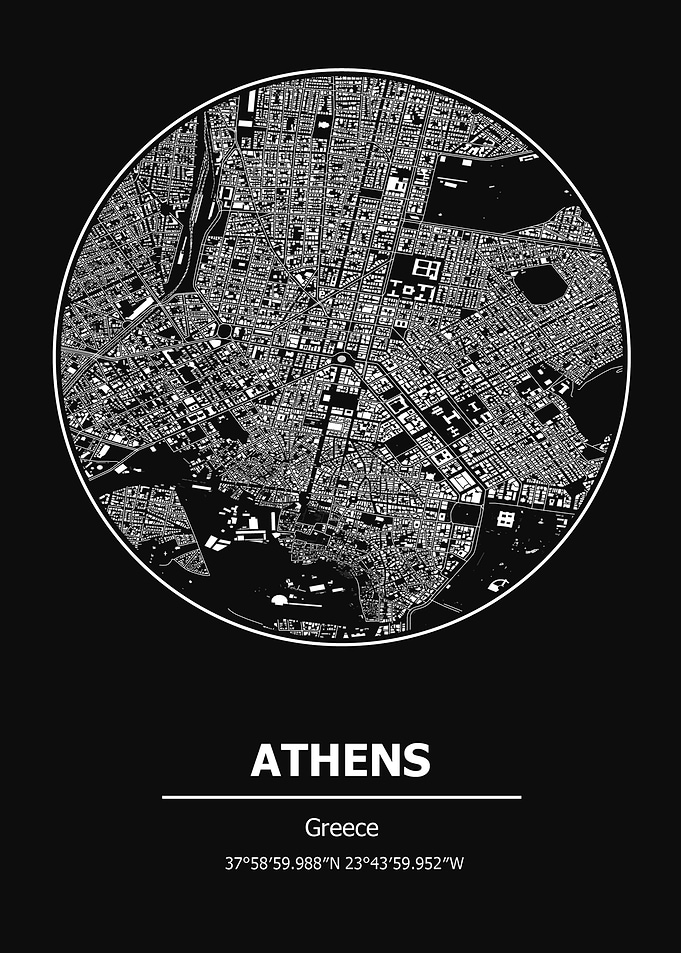 Athens City Map Greece
