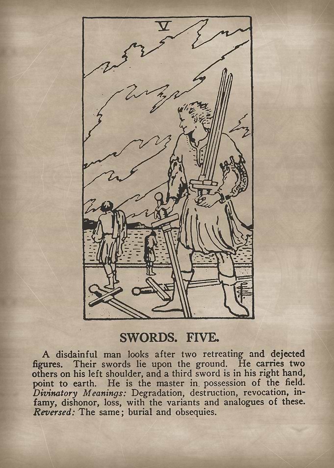 Swords Five Tarot Card