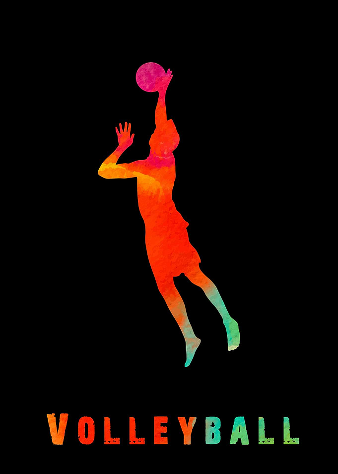 Volleyball Colorfull Plays