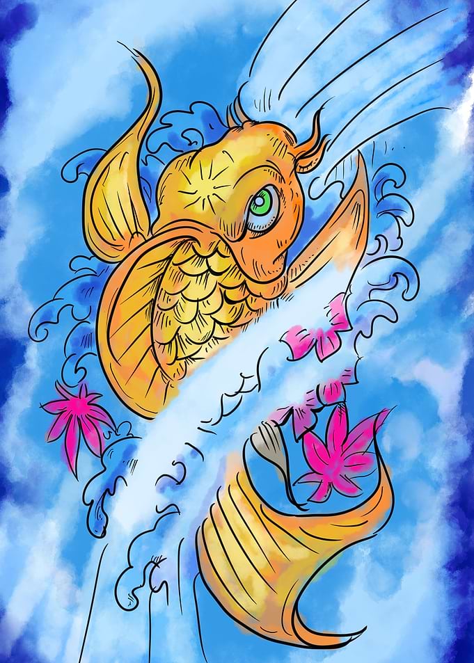 Watercolour Koi Fish