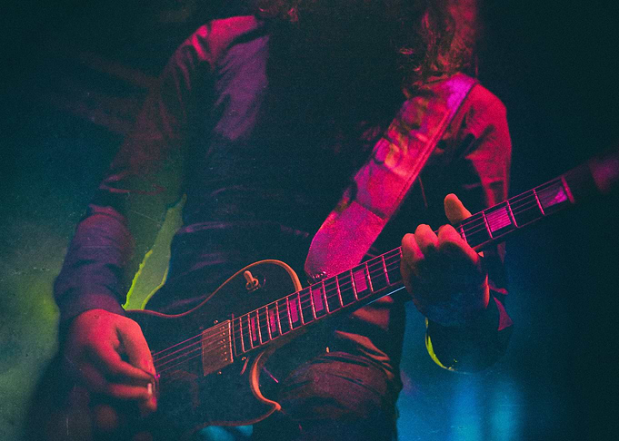 Guitarist in concert