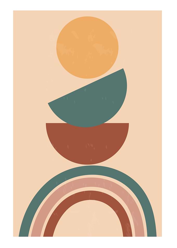 Mid Century Boho rainbow