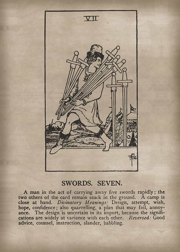 Swords Seven Tarot Card