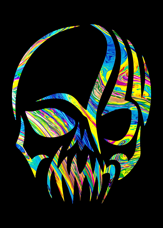 Tribal skull pattern